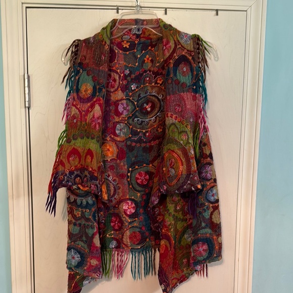 Anu Jackets & Blazers - Colorful Women's Cape‎ with Fringe dur2
